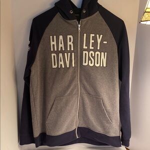 Harley-Davidson Men's Gray and navy blue Sweater.